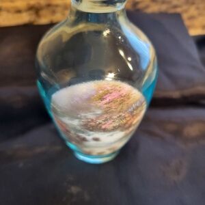 THOMAS KINCAID Signed Glass Vase with Handpainted  Scenic Design